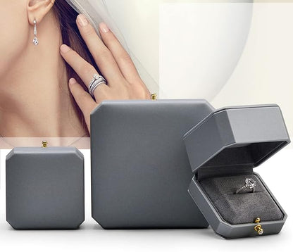 Octagonal Jewelry Single Ring Box PU Leather Ring Box for Proposal