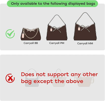 GIVLEFLY Purse Organizer Insert Fit for Carryall PM and Denim Tote Bag Organizer Insert with Cup Holder, Light Weight Purse Dividers with Built-In Zipper Pocket (Dark Red Lining,Medium)