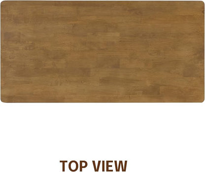 NTC Mingle Desk 47 Inch Modern Design, Rectangular Dinner Table for Dining Room, Living Room Furniture, Effortless Assembly - Teak Look
