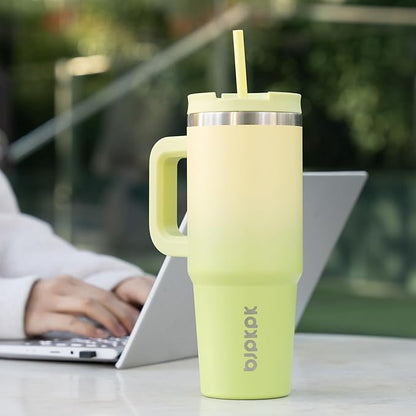 BJPKPK Tumbler With Handle 30 oz Stainless Steel Insulated Tumbler With Lid And Straw For Water Or Ice Coffee,Modern Blue