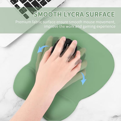 EooCoo Ergonomic Mouse Pad with Wrist Support, Mousepad with Memory Foam Wrist Rest and Non-Slip Base for Computer, Cafe, Home & Office, 9.64 x 8.26 in Office Desk Accessories