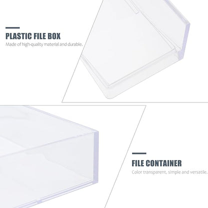 WOFASHPURET Stackable A4 Plastic File Box Desktop Organizing Storage Container Office Document Holder Lightweight File Case for Home and Office