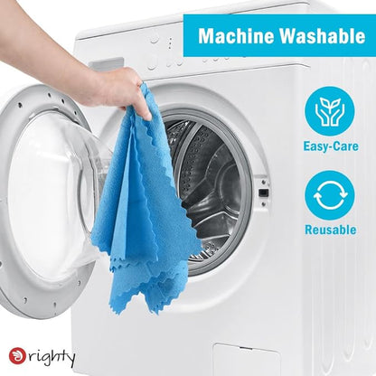 Orighty Microfiber Cleaning Cloth Bulk, Shop Towels Shop Rags 50 Pack, Reusable Microfiber Cleaning Rags for Cars, Multi-Purpose Lint Free Towels for Home & Kitchen, 12x12 Inch, Blue