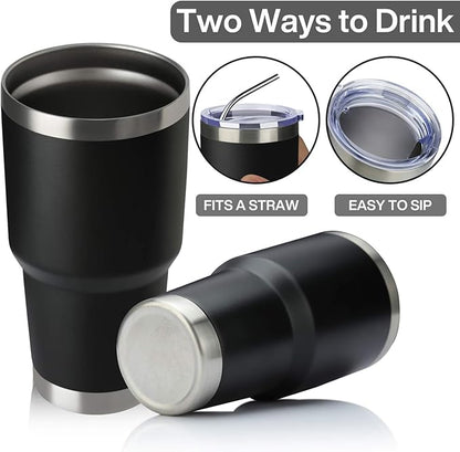 MEWAY 30oz Insulated Tumbler With Lids and Straws,Stainless Steel Double Vacuum Coffee Tumbler Cup, Brush, Durable Powder Coated Coffee Cup for Cold & Hot Drinks, Office, Travel(mixture,8 PACK)