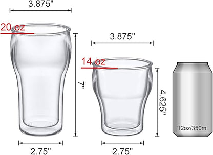 Amazing Abby Rockies Insulated Tumblers - Double-Wall BPA-Free, Shatter-Proof, Dishwasher-Safe Set of 6 with 14-Ounce and 20-Ounce All-Clear Plastic Cups
