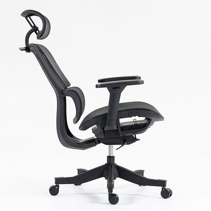 Ergonomic Office Chair with Independent Lumbar Support, Adjustable Height & 360° Swivel for Home Office Workstation (Black)
