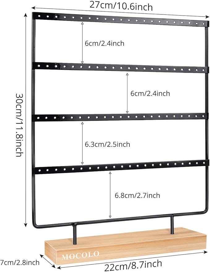 Mocolo Earring Holder Stand, Earring Organizer Display Holder Stand for Hanging Earrings(88 Holes & 4 Layers)