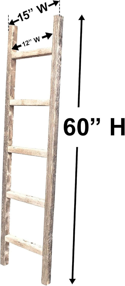 BARNWOODUSA Rustic Farmhouse Decorative Ladder - Our 6 ft Ladder can be Mounted Horizontally or Vertically and is Crafted from Upcycled Wood No Assembly Required Red