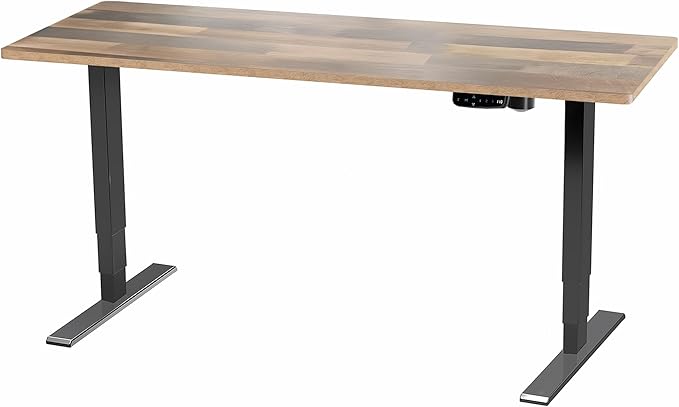 VIVO Electric 71 x 30 in Standing Desk, Touch Screen Adjustment, 220 lb Frame Support, 2E Series, Reclaimed Wood Top Black Frame, DESK-KIT-2E71P
