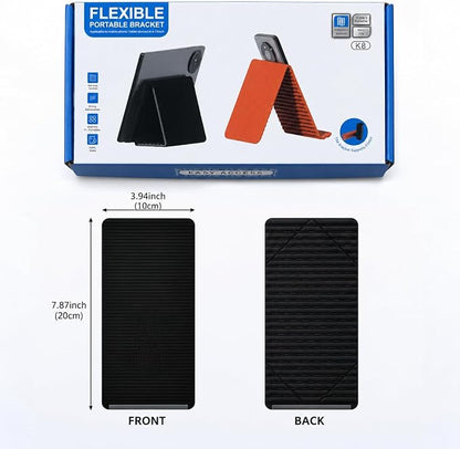 Flexible Silicone Phone Stand with Aluminum Core, Bendable Hanging Cell Phone Holder for Desk, Travel Airplane, Treadmill, Multi-Angle Adjustable Tablet & Lightweight Laptop Stand - Black