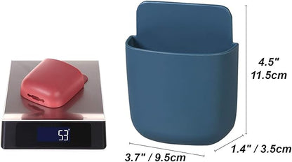 3 Pcs Remote Control Holder, Wall Mount Pen Holder Hole-Free Self Adhesive Phone Charging Organizer Pencil Storage Containers for Home Office School Supply Orgaizer (Blue