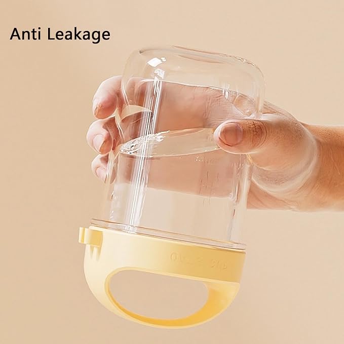 2Pack Overnight Oats Containers with Lids and Handle,14 oz Airtight Oatmeal Container,Mason Jars with Lid for Cereal,Milk,Fruit,Yogurt,On The Go Container,Salad Jars,Glass Jars (Yellow)