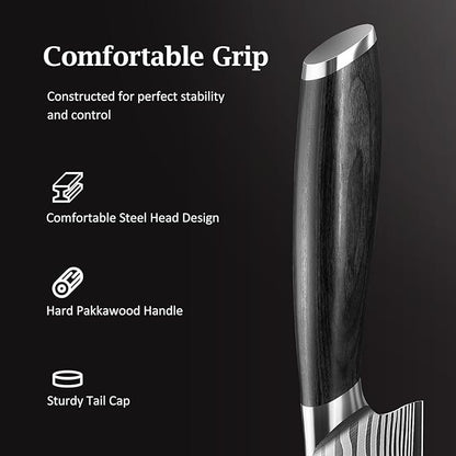HOSHANHO 3 Pieces Knife Set, Professional High Carbon Powder Steel Kitchen Knife Set, Ultra Sharp Knives Set for Kitchen with Elegant Gift Box