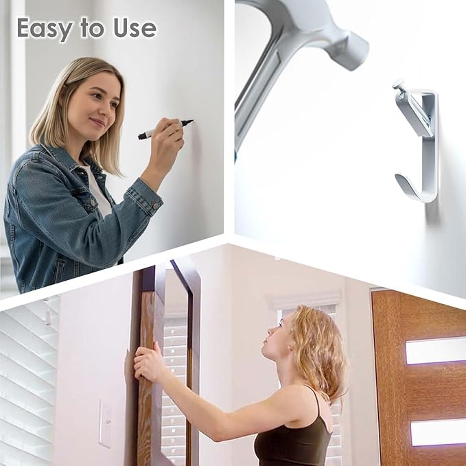 Picture Hanging Kit, Extra Thick, 100lb 50lb 30lb, Heavy Duty Plaster Wall and Drywall Large Hangers and Hooks Hardware for Painting and Frame to Hang on, 160pcs Silver with Nails