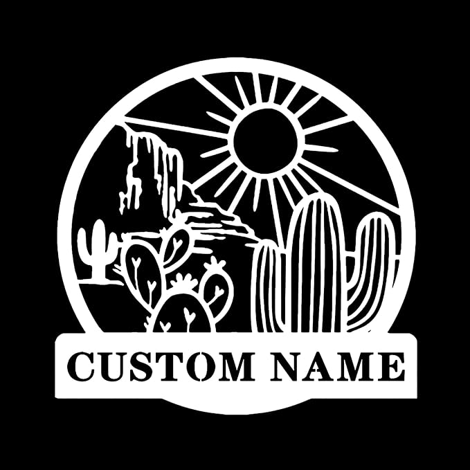 Custom Sign for Wall,Metal Cactus Yard Art,Metal Letters for Outdoor Wall Art,Name Signs
