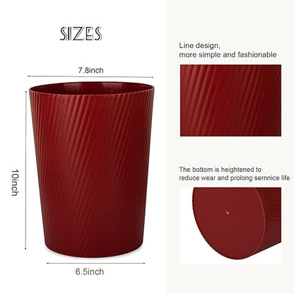 UUJOLY Small Trash Can Wastebasket Garbage Can Container Bins for Bathrooms, Laundry Room, Kitchens, Offices, Kids Rooms, Dorms (Red)