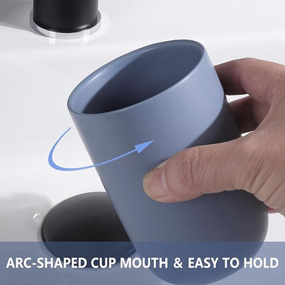 Toothbrush Holders for Bathrooms - 2 Cups Ceramic Toothbrush Toothpaste Holders Set, Blue Bathroom Tumbler Cups Reusable Toothbrush Mouthwash Cup, Bathroom Counter Organizer.