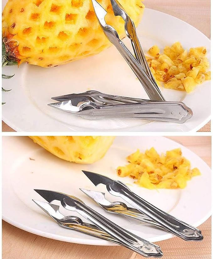 Practical Stainless Steel Cutter Pineapple Eye Peeler Kitchen Tools-Peeling Knife Artifact Planing Knife-Stainless Steel(2 pcs)