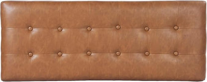 HomePop Large Tufted Storage Bench - Vintage Saddle Brown