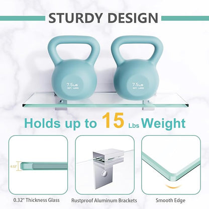 Shower Caddy, 100% Rustproof Shower Shelves for Inside Shower, No Drilling Bathroom Organizers and Storage, 2 Pack Large Capacity Bathroom Shelves for Kitchen & Home Decor
