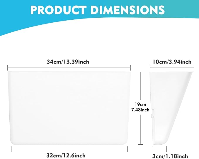 EASEPRES 8 Pack White Plastic Single Pocket Hanging File Organizer, Wall Mount Paper Mails Magazines Holder, Mounted Folder Bins for Office, School and Home, 12.99x4.13x7.48 inches