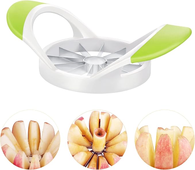 Supercenter Apple Cutter, Apple Corer and Slicer - 4.72 Inch Apple Slicer | Stainless Steel Apple Corer Tool with 12 Super Sharp Blades, lightweight Apple Slicer and Corer with Anti-slip Handle