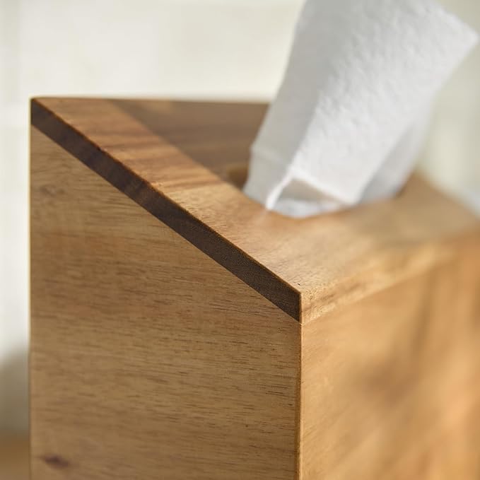 YANGQIHOME Acacia Hand Towel Box Cover Compatible with Kleenex Disposable Paper Hand Towels, Wall Mounted Paper Towel Holders, Hand Towel Holder for Bathroom, Car, Tabletop
