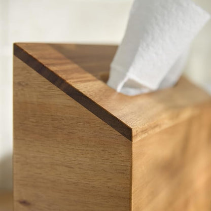 YANGQIHOME Acacia Hand Towel Box Cover Compatible with Kleenex Disposable Paper Hand Towels, Wall Mounted Paper Towel Holders, Hand Towel Holder for Bathroom, Car, Tabletop