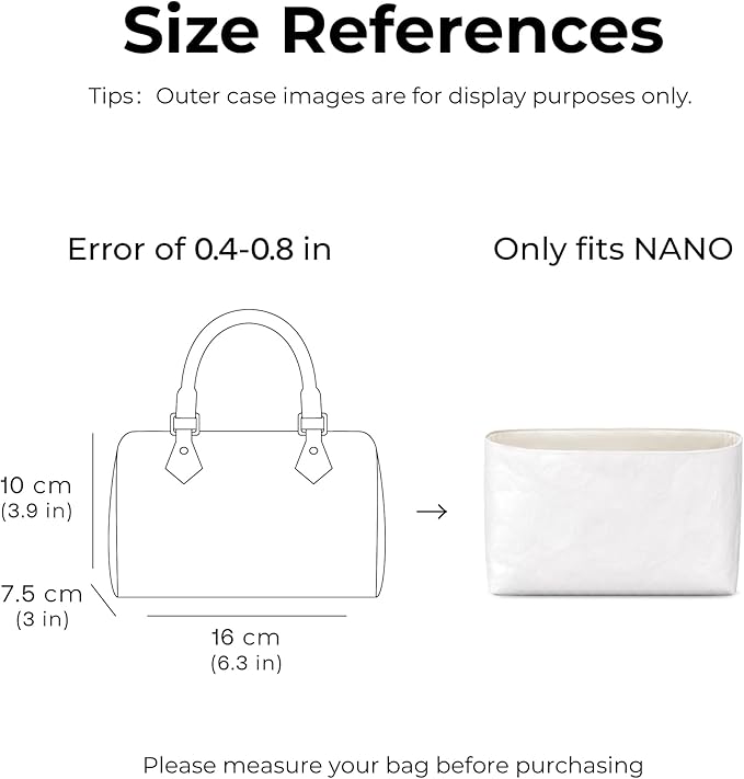 Purse Organizer Insert for LV Nano Speedy Handbag, Custom Fit Inside Craie Lightweight WaterResistant Tote Bag Insert with Cup Holder Accessories