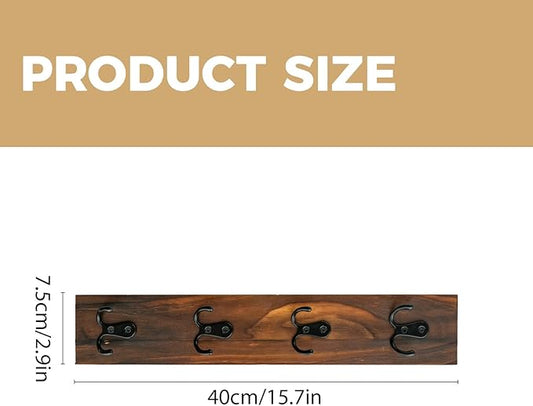 Small Vertical Key Holder for Wall Mounted Vertical Wooden Key Rack Organizer with Hooks for Home and Garage Entrances, Space-Saving Storage for Keys