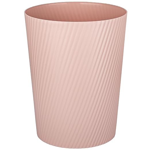 UUJOLY Small Trash Can Wastebasket Garbage Can Container Bins for Bathrooms, Laundry Room, Kitchens, Offices, Kids Rooms, Dorms (Pink)