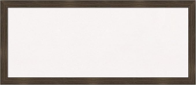 Amanti Art White Cork Board for Wall, 14x32 Vision Board with Brown Wood Frame, Medium Corkboard Office Decor for Home Organization, Casual Corkboard Pinboard to display items for home organization
