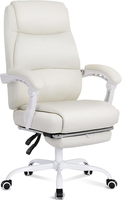 Misolant Big and Tall Office Chair with Footrest, High Back Desk Chair with Linkage Armrest, 90-155° Recline Executive Computer Chairs with Adjustable Height for Home