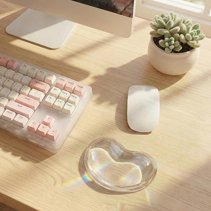 Soft Mouse Wrist Rest Pad Comfortable Cool Silicone Gel Ergonomic Cushion Small-Sized Hand Pain Relief Support Pad with Gel-Filled for Laptop Computer Office & Home (Transparent)