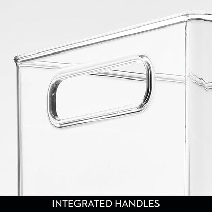 iDesign Kitchen Binz BPA-Free Plastic Deep Stackable Organizer with Handles - 8" x 6" x 14.5", Clear