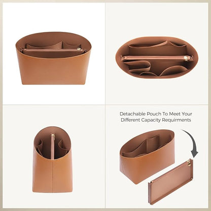 ZTUJO Purse Organizer Insert For Handbags For Le Pliage, Ultra-light Waterproof DupontPaper Upgraded Purse Organizer Insert (Brown, Small)