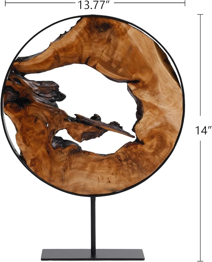 WELLAND Cedar Wood Sculpture, Natural Tabletop Decor Accent | Handcrafted Design, Unique Wood Grain, Organic Shape, One-of-a-Kind Character, Statement Piece