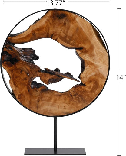 WELLAND Cedar Wood Sculpture, Natural Tabletop Decor Accent | Handcrafted Design, Unique Wood Grain, Organic Shape, One-of-a-Kind Character, Statement Piece