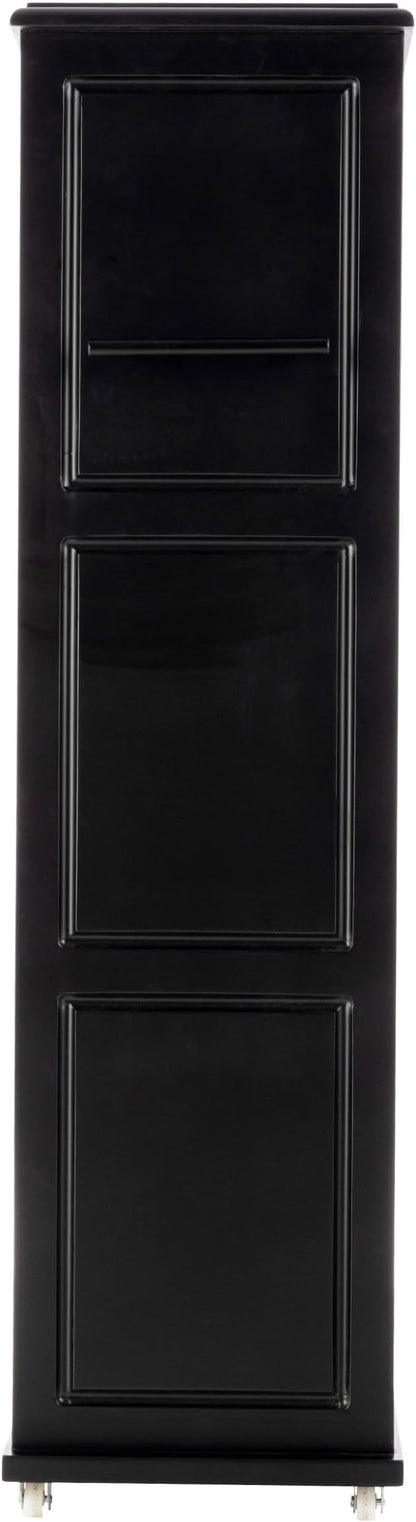 Lavish Home 3-Tier Slim Rolling Storage Cart - 16.7” x 9” Narrow Rolling Cart with Handle and Wheels for Bathroom, Laundry Room, and Kitchen Organization - Pull-Out Home Organizers (Black)
