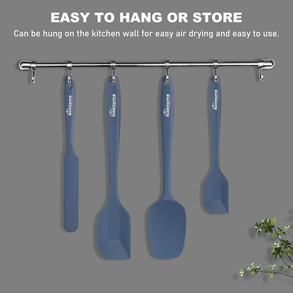 NileHome Silicone Spatula Set, Rubber Spatula High Heat-Resistant Premium BPA-Free One Piece Seamless Design Cooking Spatulas Utensils Set For Kitchen 4pack(Haze blue)