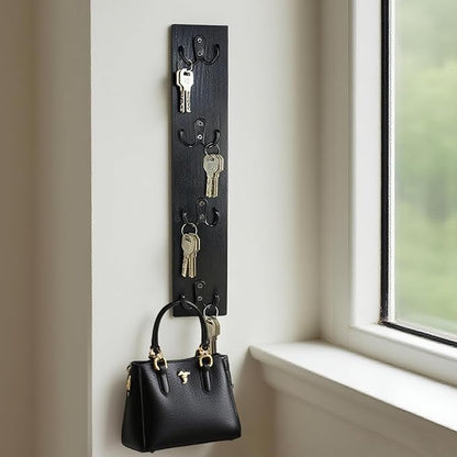 Vertical Key Holder Wall Mount - Stylish Home Decor for Entryway, Space-Saving Hook Rack & Organizer for Keys, Wallets, and More - Ideal for Small Spaces & Versatile Storage Solutions