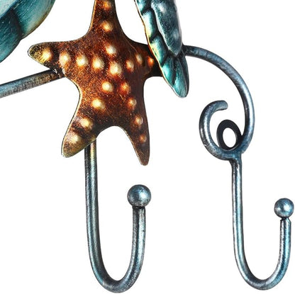 Tooarts Wall Mounted Key Holder Turtle Wall Hooks Iron Key Hook Rustic Wall Decorative Hook Living Room Bathroom Ornament