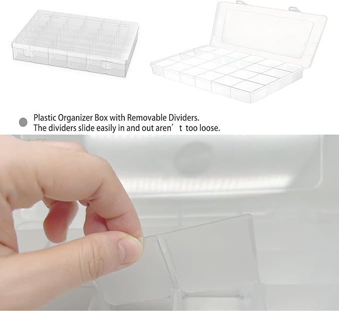 2 Pcs Large 24 Grids Plastic Organizer Box, Grids Clear Plastic Organizer Box, for kitchen Storage, Party and Travel