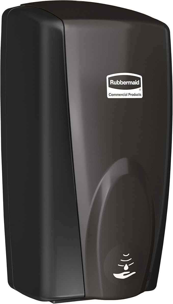 Rubbermaid Commercial Products AutoFoam Hand Soap & Sanitizer Dispenser Black/Black Pearl Touchless Wall Mount Battery Operated for Restrooms in Offices/Hotels/Entertainment/Schools