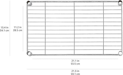 Amazon Basics 4-Shelf Adjustable Storage Shelving Unit for Garage, Steel Wire Rack, 200 Pound Loading Capacity per Shelf, 13.4"D x 23.2"W x 48"H, Chrome