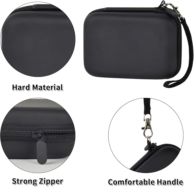 Comecase Case Compatible with Nelko P21/ for Phomemo D30 D35 Label Maker Machine, for JADENS D11/ for SUPVAN Mini Labeler Sticker, Labler Maker Storage for Tape&Accessories - Black