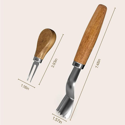 Corn Peeler + Corn Cob Holders, Corn on The Cob Stripper Tool, Corn Cob Stripper tool, Corn Cob Peeler, Sweet Corn Planer Cutter Kernel remover tool, Wooden Handle for Hand Grip, Corn Pick Set