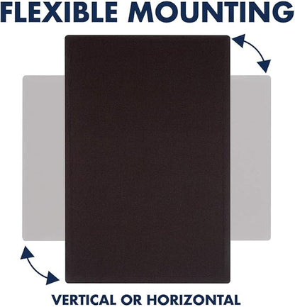 Quartet Bulletin Board, Fabric, 3' x 2', Frameless, High-Density Fiberboard, Oval Office, Black (7683BK)