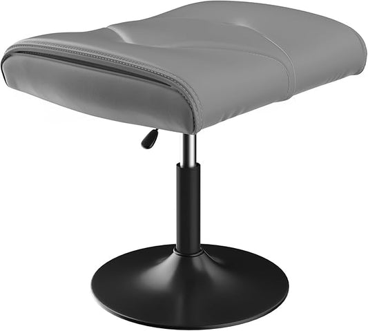 VECELO Foot Rest Under Desk Ottoman, PU Height Adjustable Footrest with Comfort Padding, Leg Rest for Desk for Relieving Leg Pain, Stiffness, and etc, Gray