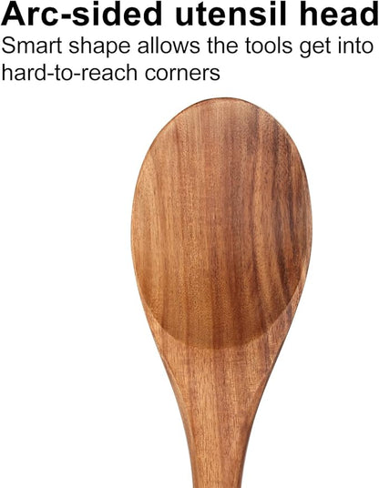 14 Inch Large Wooden Spoon for Cooking Utensil Mixing Spoons Baking Serving Wood Spoon Big Non Stick Spatula Long Handle Kitchen Utensils Stirring Cooking Spoon Non Toxic Kitchen Tools Accessories